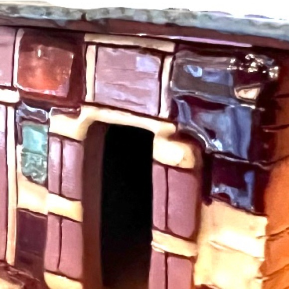 Miniature Ceramic House Sculpture – “Hot Roti” Caribbean Shack – Handmade Art - Picture 1 of 10